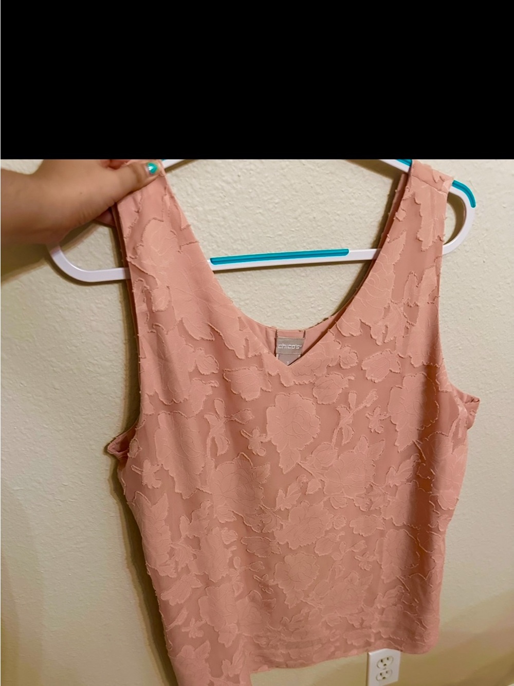 Blush Pink Floral Jacquard Tank blouse